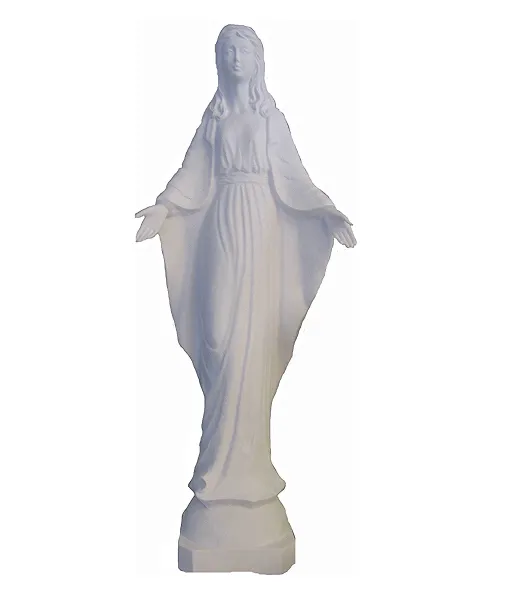 STATUETTE VIERGE MARBRE BLANC RECONSTITUE